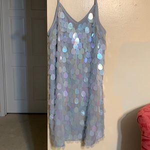 Lauren Conrad grey flapper type dress with sparkle. New with tags.